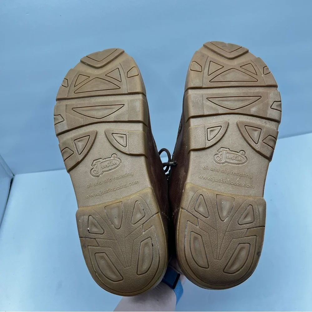 Justin Size 10.5 M Men's Cowhide Leather Casual Shoe Ostrich Vamp Mocs